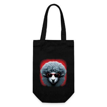 Flowerpower Sheep - Geschenkbeutel für Flaschen - Schwarz - Vorne