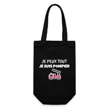 je suis pompier / cadeau humour pompier - Sac à bouteille - noir - Devant