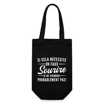 humour faux sourire - Sac à bouteille - noir - Devant