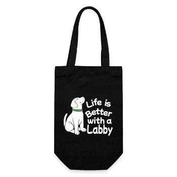 Labrador Dog Dog owner Mistress Mr. Wau - Gift Bag for Bottles - black - Front