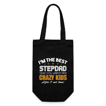 I m The Best Step Dad Crazy Kids Father s Day Gift - Gift Bag for Bottles - black - Front