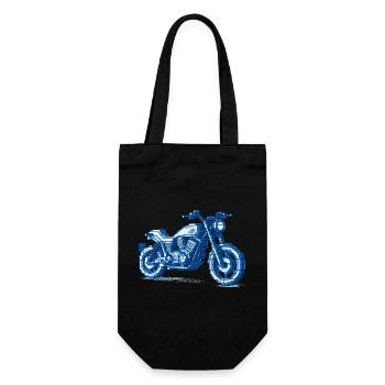 8 Bit Naked Bike Motorcycle for Bikers and Bikers - Gift Bag for Bottles - black - Front