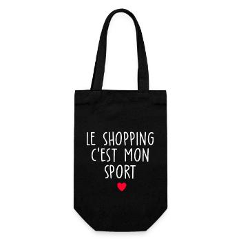 le shopping c est mon sport / cadeau humour femme - Sac à bouteille - noir - Devant