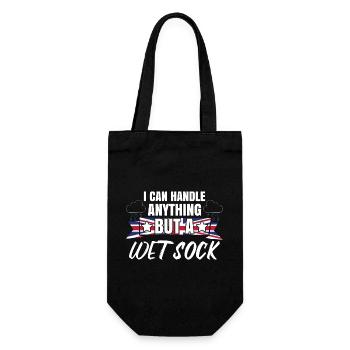 Ich kann mit allem umgehen, nur nicht mit einer nassen Socke - Geschenkbeutel für Flaschen - Schwarz - Vorne