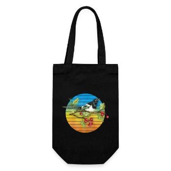 Bunter Vogel - Geschenkbeutel für Flaschen - Schwarz - Vorne