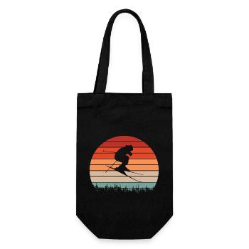 Skiing skiing ski motif for skiers - Gift Bag for Bottles - black - Front