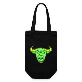 bull head cow black white cute red funny rancher bull - Gift Bag for Bottles - black - Front