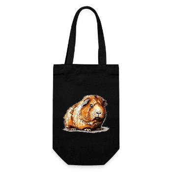 Dessin de cochon d’Inde au vieux look rétro - Sac à bouteille - noir - Devant