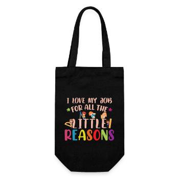 Teacher I Love My Job For All The Little Reasons - Gift Bag for Bottles - black - Front