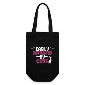 Chat mignon - facilement distrait par les chats - Sac à bouteille - noir - Devant