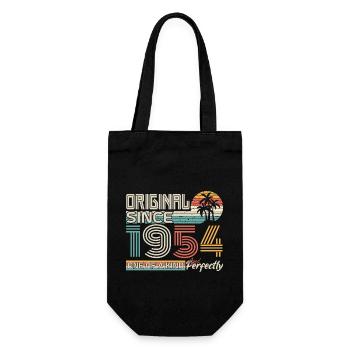 1954 Geburtstag 1954 geboren 1954 Jubiläum - Geschenkbeutel für Flaschen - Schwarz - Vorne