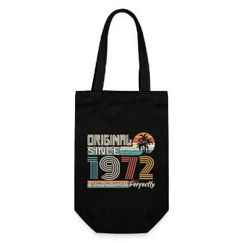 1972 anniversary 1972 born in 1972 anniversary - Gift Bag for Bottles - black - Front