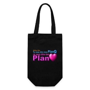 produit tu veux être mon plan Q ton plan coeur - Sac à bouteille - noir - Devant