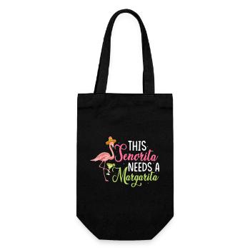 This Senorita Needs A Margarita Party Cinco De May - Gift Bag for Bottles - black - Front