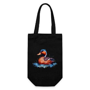 A beautiful duck swims in the lake and water - Gift Bag for Bottles - black - Front