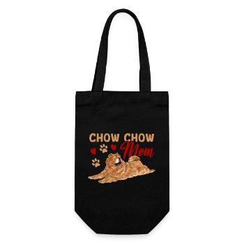 Chow Chow Hund - Geschenkbeutel für Flaschen - Schwarz - Vorne