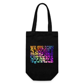 We born in January AQUARIUS | COLOR | ZODIAC - Sac à bouteille - noir - Devant