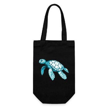 Beautiful sea turtle in blue - Gift Bag for Bottles - black - Front