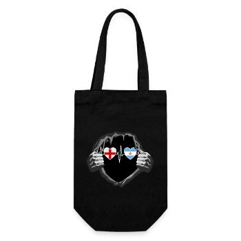 England und Argentinien Argentinische Flaggen - Geschenkbeutel für Flaschen - Schwarz - Vorne