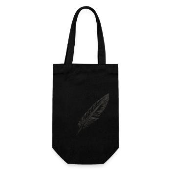 Eine Feder - Geschenkbeutel für Flaschen - Schwarz - Vorne