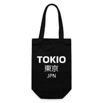 Tokio JPN weiss - Geschenkbeutel für Flaschen - Schwarz - Vorne