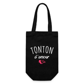 tonton d'amour / cadeau humour oncle - Sac à bouteille - noir - Devant