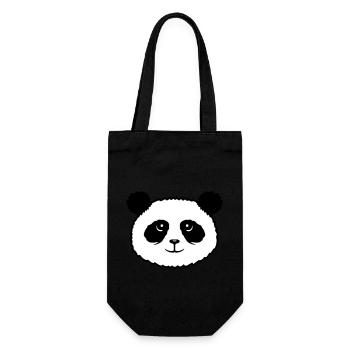 Panda Bear Face Mignon Kawaii Sourire Mignon - Sac à bouteille - noir - Devant