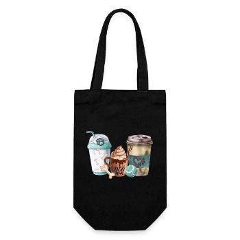 Hundemütter lieben Kaffee - Geschenkbeutel für Flaschen - Schwarz - Vorne