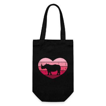 Auch dicke Einhörner brauchen Liebe - Geschenkbeutel für Flaschen - Schwarz - Vorne