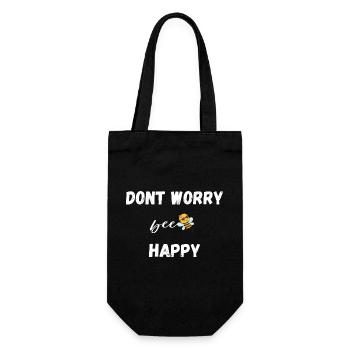 Don't worry bee happy - Geschenkbeutel für Flaschen - Schwarz - Vorne