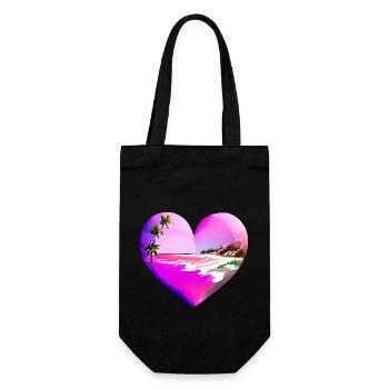 Sommerurlaub Strand Sonne Palme Insel Palmen - Geschenkbeutel für Flaschen - Schwarz - Vorne