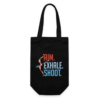 Aim Exhale Shoot. Bow & Arrows Target Archery - Gift Bag for Bottles - black - Front
