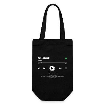 ECUADOR - Play Button & Lyrics - Geschenkbeutel für Flaschen - Schwarz - Vorne
