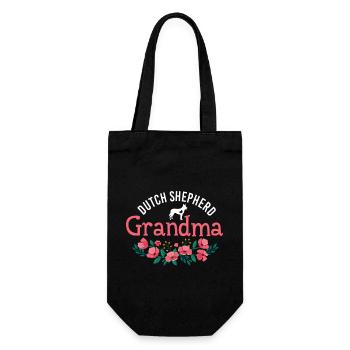 Dutch Shepherd Dog Gifts For Grandma Christmas - Geschenkbeutel für Flaschen - Schwarz - Vorne