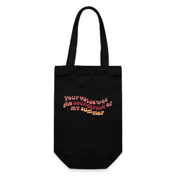 Your voice was my soundtrack of the summer - Geschenkbeutel für Flaschen - Schwarz - Vorne