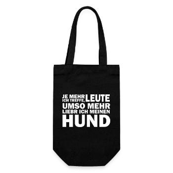 Dog Hund - Geschenkbeutel für Flaschen - Schwarz - Vorne