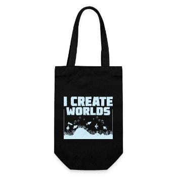 I Create Worlds Fish Keeping Aquarium Owner - Geschenkbeutel für Flaschen - Schwarz - Vorne