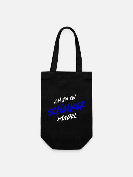 Ich bin ein Schalker Mädel - Geschenkbeutel für Flaschen - Schwarz