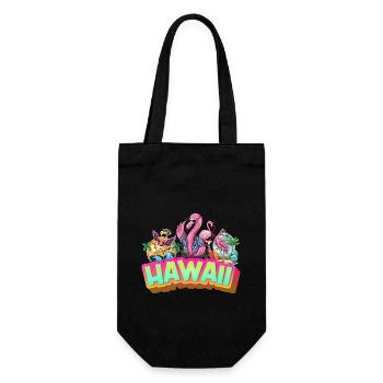 Hawaii Summer Flamingo Palm Tree Beach Ocean Vacation - Sac à bouteille - noir - Devant