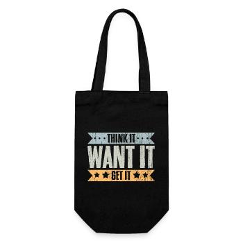 Think It Want It Get It Vintage Life Manifesting - Gift Bag for Bottles - black - Front