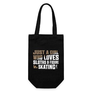 Just A Girl Who Loves Sloths & Figure Skating Ice - Gift Bag for Bottles - black - Front