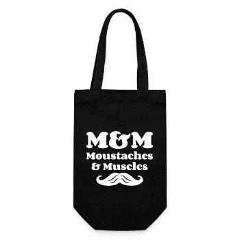 M&M (Schnurrhaare & Muskeln) - Geschenkbeutel für Flaschen - Schwarz - Vorne