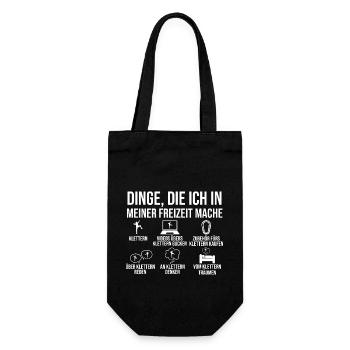 Bergsteigen Bouldern Klettern Kletterer - Geschenkbeutel für Flaschen - Schwarz - Vorne