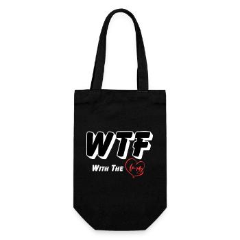 WTF - With the Family - Geschenkbeutel für Flaschen - Schwarz - Vorne