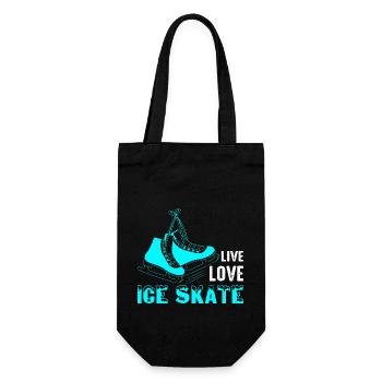 Live Love Ice Skate Figure Skater Ice Skating - Geschenkbeutel für Flaschen - Schwarz - Vorne