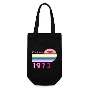 Anniversaire 50 ans vintage 1973 femme rose violet - Sac à bouteille - noir - Devant