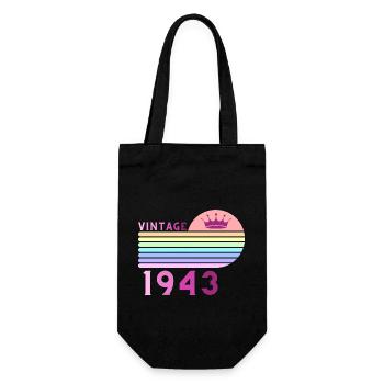 Anniversaire 80 Ans vintage 1943 femme rose violet - Sac à bouteille - noir - Devant