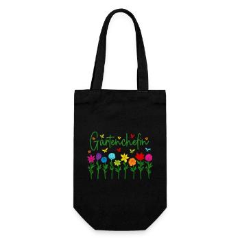 Garten Chefin Blumen Gartenarbeit Gartenchefin - Geschenkbeutel für Flaschen - Schwarz - Vorne