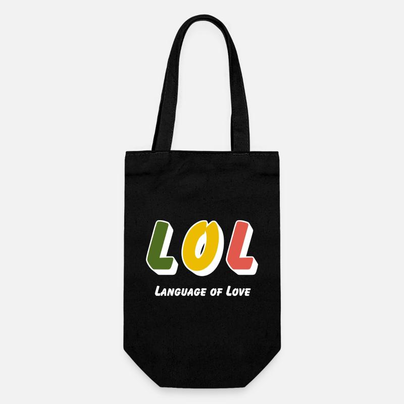 LOL - Langage de l’amour - Sac à bouteille - noir