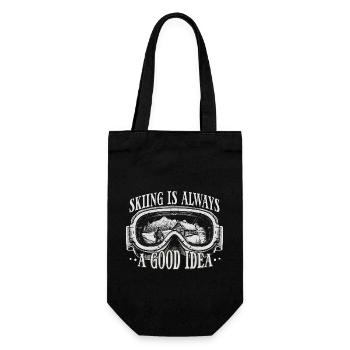 Skiing Ski Skiing Outfit Ski Design Skiers - Gift Bag for Bottles - black - Front